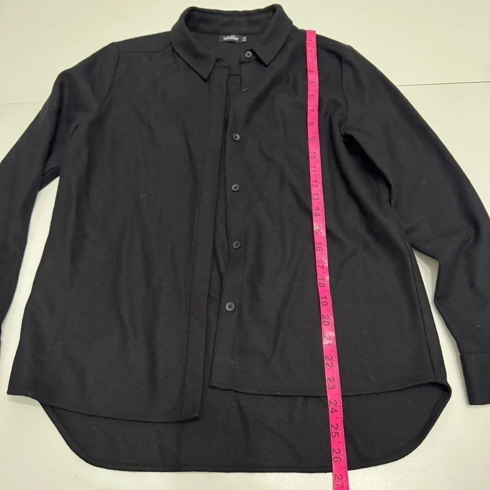 Kate spade Saturday black wool button down size S